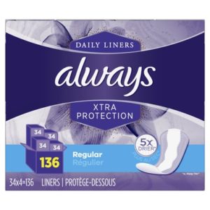 Always Xtra Protection Daily Liners Regular Unscented