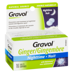 Gravol Ginger Nighttime Tablets for Upset Stomach & Nausea