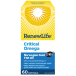 Renew Life Critical Omega Norwegian Gold Fish Oil and Omega 3's