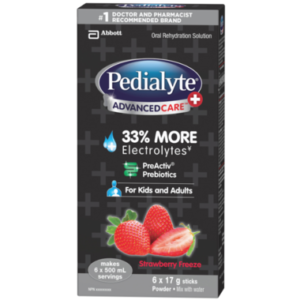 Pedialyte AdvancedCare Plus Electrolytes Powder Sticks Strawberry Frost