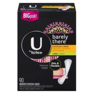 U by Kotex Barely There Liners Long