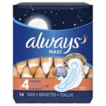 Always Maxi Overnight Pads with Wings