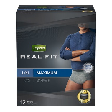 Depend Real Fit Incontinence Underwear for Men Maximum Absorbency L/XL ...