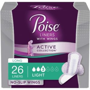 Poise Active Collection Incontinence Liners with Wings Light Absorbency