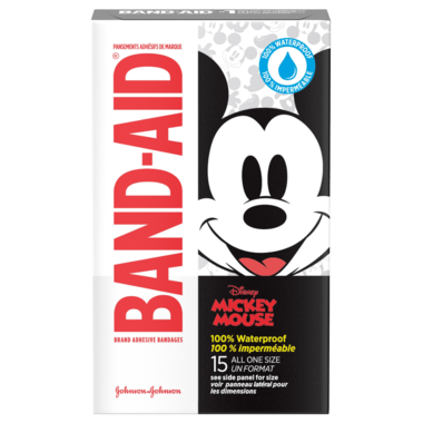 Band-Aid Brand Adhesive Bandages featuring Disney Mickey 100% Waterproof –  Click Pharmacy