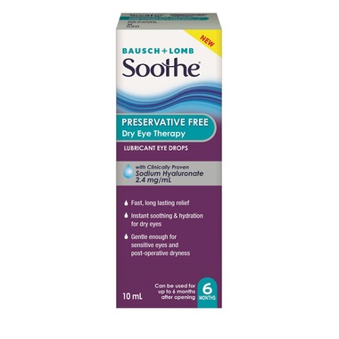 Bausch+Lomb Soothe Preservative Free Dry Eye Therapy (Multidose ...