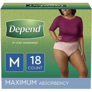Depend FIT-FLEX Incontinence Underwear for Women Maximum Absorbency Medium