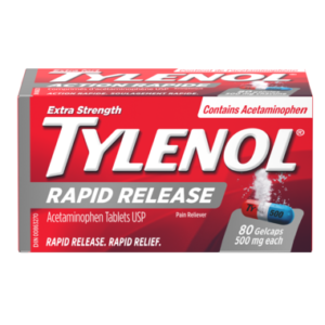 Tylenol Extra Strength Pain Relief Rapid Release Gelcaps Large Bottle