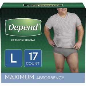 Depend FIT-FLEX Incontinence Underwear for Men Maximum Absorbency Large