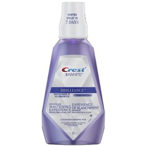 Crest 3D White Brilliance Alcohol Free Whitening Mouthwash 1 L