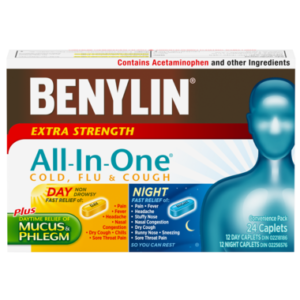 Benylin All-In-One Extra Strength Cold Flu & Cough Caplets