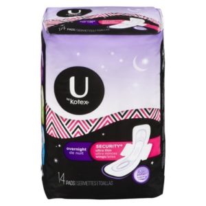 U by Kotex Security Ultra Thin Pads Overnight With Wings