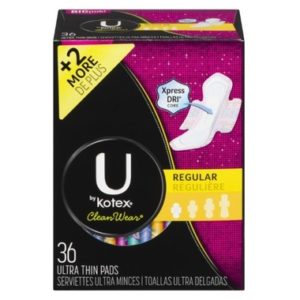 U by Kotex Cleanwear Ultra Thin Pads Regular With Wings