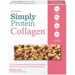 Simply Protein Collagen Bars Dark Chocolate Peanut Butter Strawberry