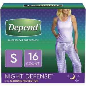 Depend Night Defense Incontinence Underwear for Women Overnight Small