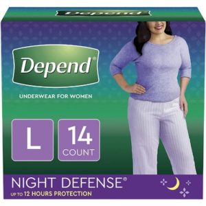 Depend Night Defense Incontinence Underwear for Women Overnight Large