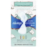 Always Pure Cotton with FlexFoam Pads Regular Absorbency