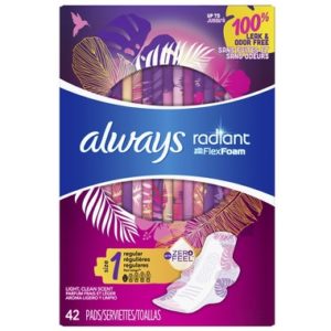 Always Radiant Regular Sanitary Pads Light Clean Scent With Wings