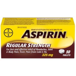 Aspirin 325 mg Regular Strength Tablets Medium Bottle