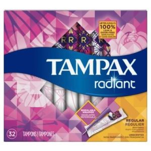 Tampax Radiant Regular Plastic Tampons