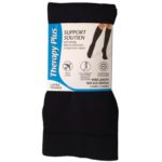 TherapyPlus Ladies Support Knee Length Socks Black