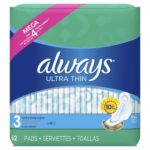 Always Ultra Thin Extra Long Super Pads With Wings Unscented